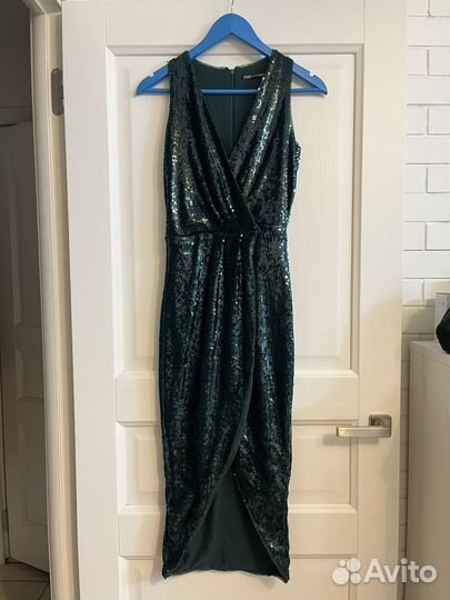 Платье в пайетках 42-44 (зеленое вечернее)