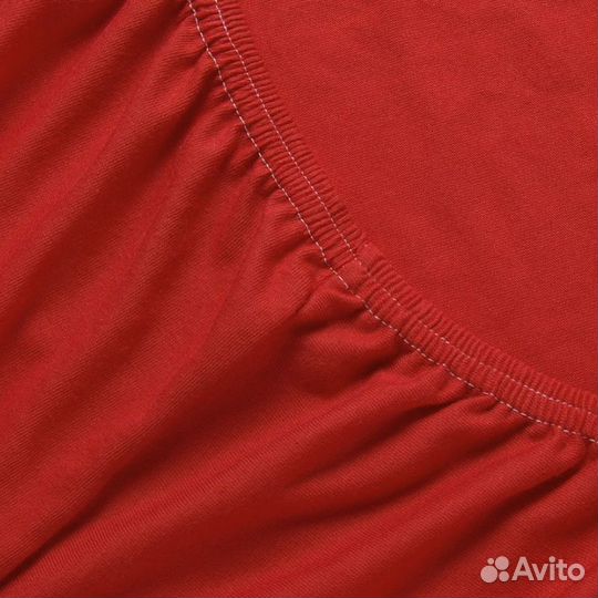 Простыня на резинке терракот