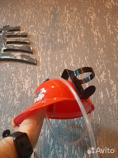 Красная пивная каска (отличный подарок)