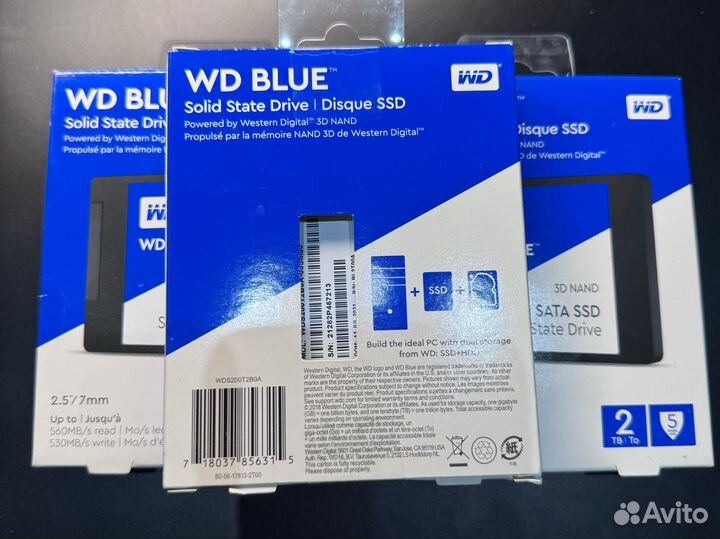 WD Blue 2Tb 3D nand SSD, новые, гарантия до 2026