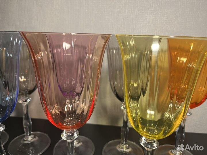Бокалы, Фужеры Богемия цветное стекло