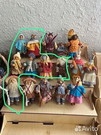 Ватные елочные игрушки