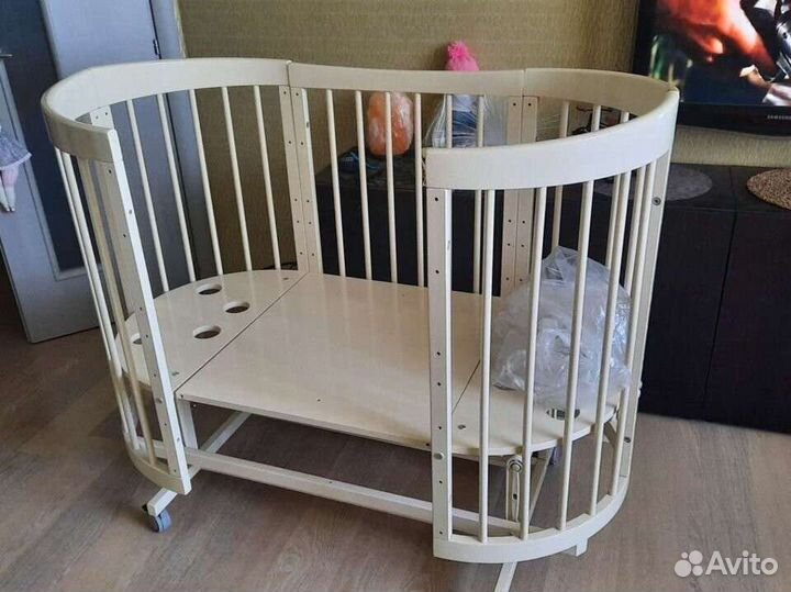 Детская кроватка трансформер круглая