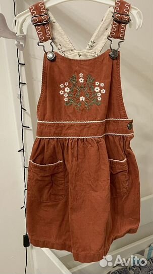 Вельветовый сарафан для девочки 104