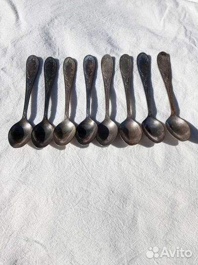Чайные ложки мельхиор набор 8 шт