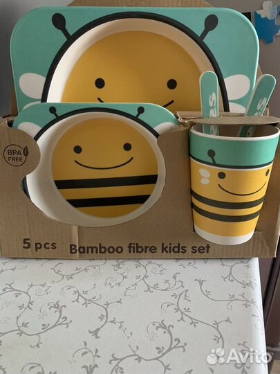 Набор посуды из бумбука для детей