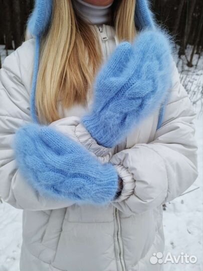 Шапка ушанка варежки