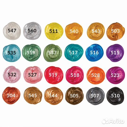 Краски акриловые художественные металлик brauberg