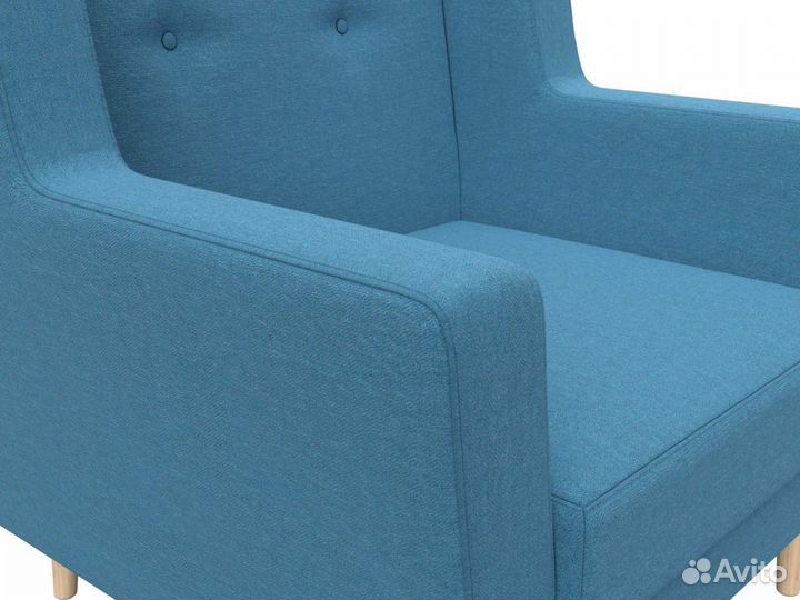 Кресло Брайтон, рогожка, амур голубой. Москва и мо