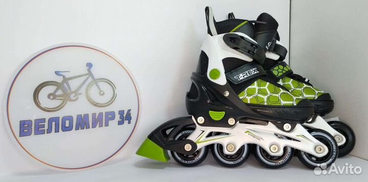 Ролики размер 29-32,рама AL,раздвиж,T-Rex,зеленые