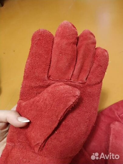 Перчатки краги, рабочие из натуральной замши