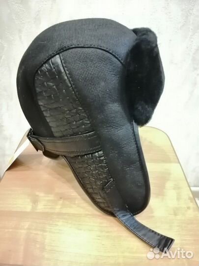 Шапка зимняя, новая, овчина, чёрная, мех натуральн