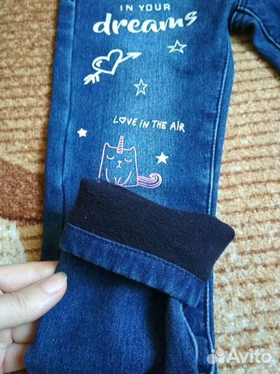 Джинсы с начёсом,теплые 116 р