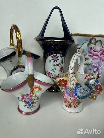 Вазы- корзинки Фарфор