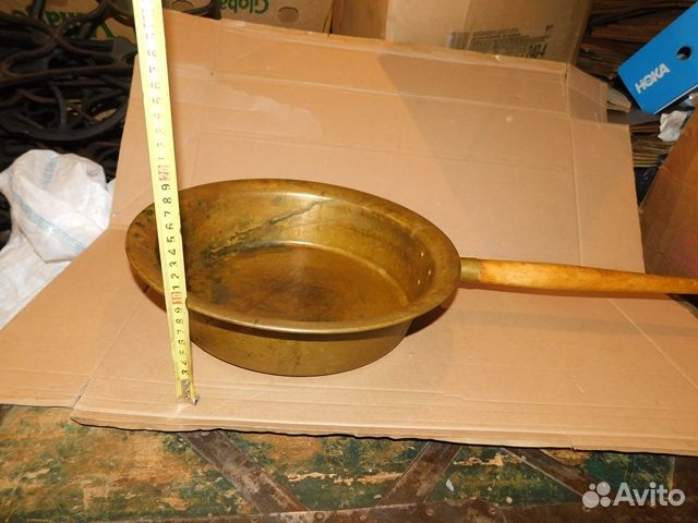Антикварный, латунный сотейник-таз СССР Кольчугино