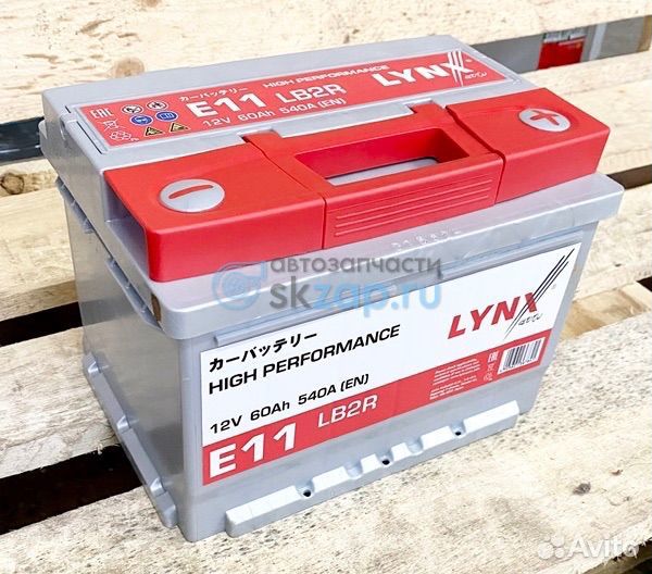 Аккумулятор lynxauto 60 Ah, 500 A, обратная