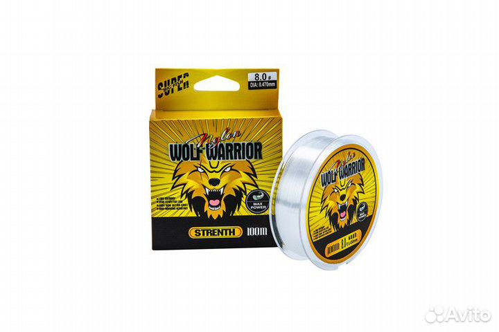 Монофильная, полиэстеровая леска 100м WolfWarrior