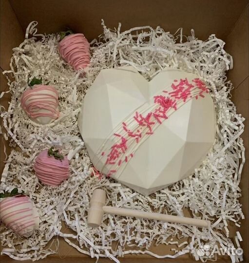 Шоколадное сердце-бомба для гендер пати