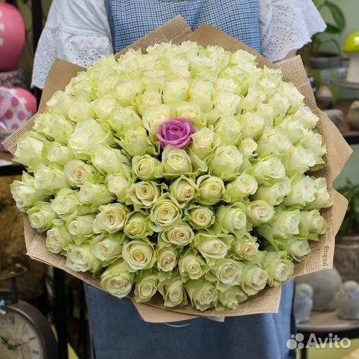 101 белая роза 51 роза Букет роз Доставка