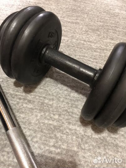 Гантель и гриф для штанги Barbell Atlet