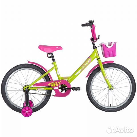 Велосипед 20" novatrack twist Зеленый-Розовый