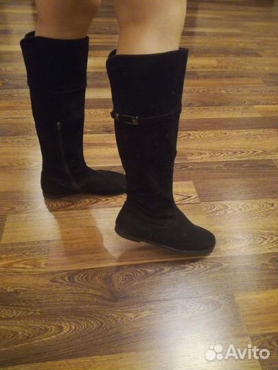 Сапоги женские замшевые весна-осень