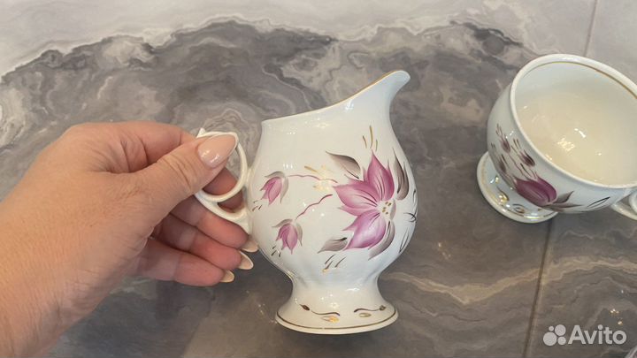 Сервиз чайный -фарфор тонкий, звонкий