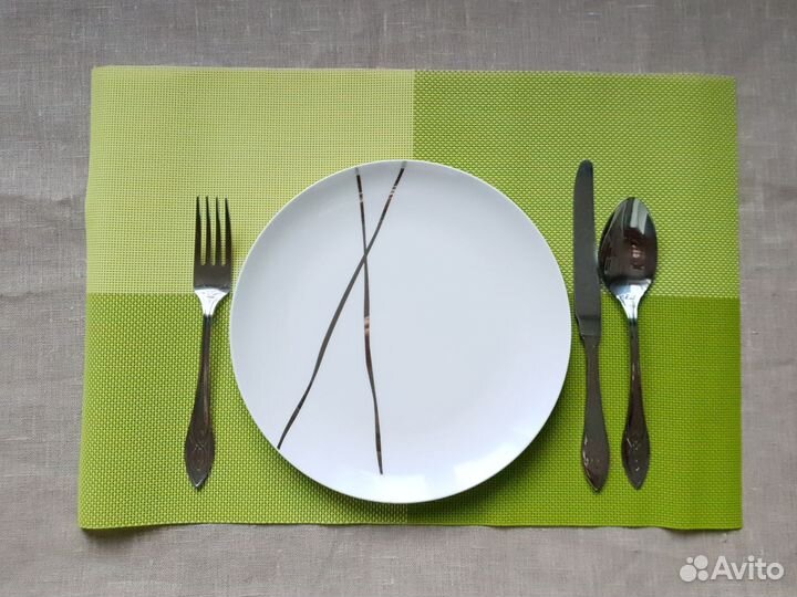 Салфетки сервировочные зелёные прямоугольные 4 шт