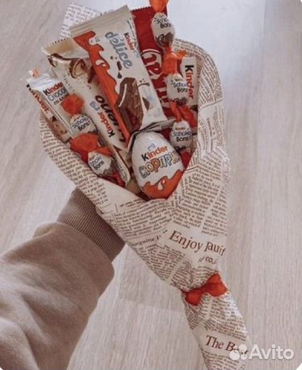 Сладкие букеты из конфет и сухофруктов