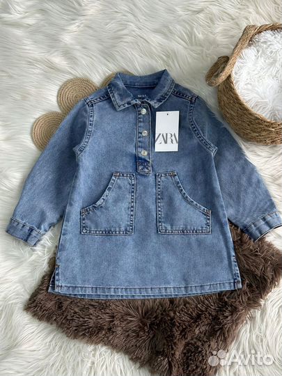 Платье для девочки zara джинсовое