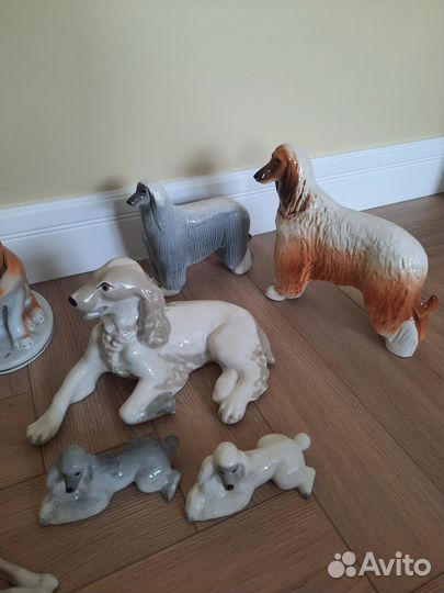 Фарфоровые статуэтки собак лфз