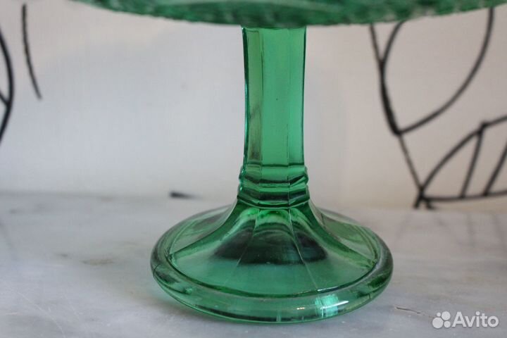 Ваза, Фруктовница, Зеленое Изумрудное стекло
