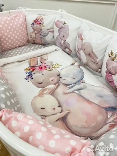 Бортики в детскую кроватку для девочки