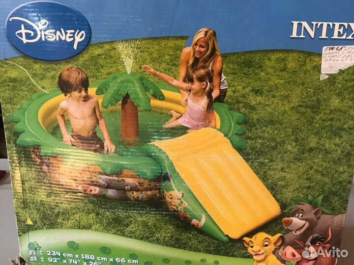 Надувной бассейн с горкой
