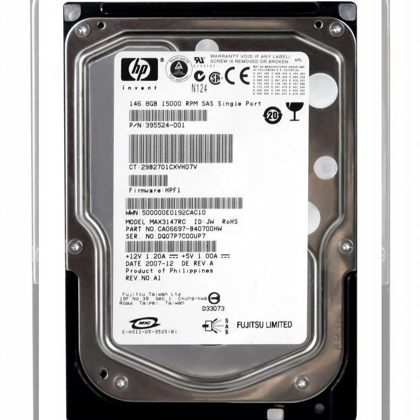 [395524-001] Жесткий Диск Hp 146gb Sas 3,5" Hdd 395524-001