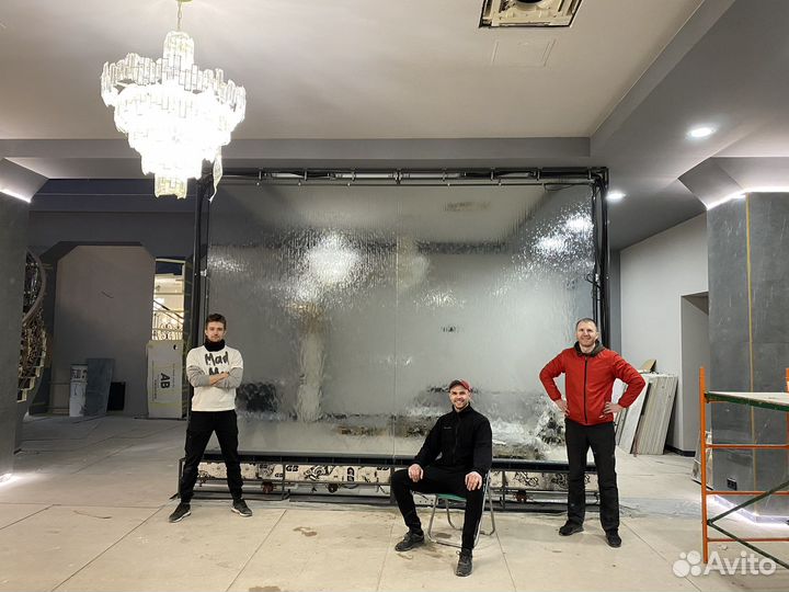 Ремонт водопада по стеклу