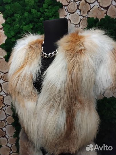 Жилет лиса+кожа 50р