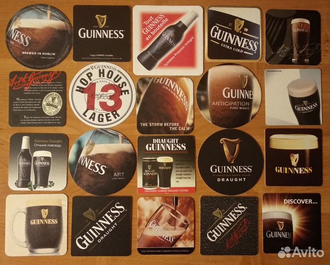 20 пивных подставок (бирдекелей) Guinness