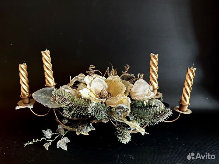 Подсвечник латунь новогодний
