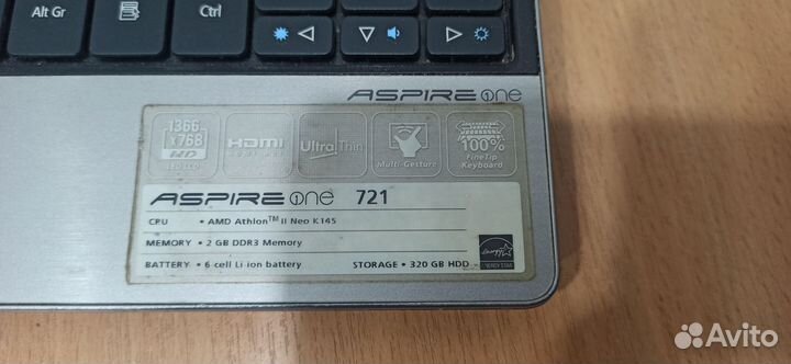 Нетбук acer aspire one 721