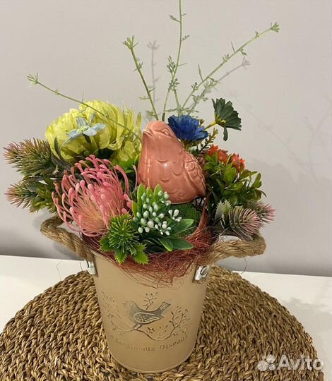 Композиция интерьерная из искусственных цветов