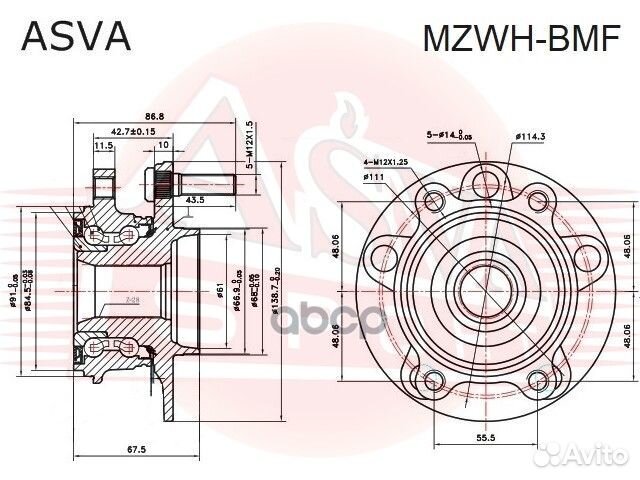 Ступица mazda 3 BM 13- передн