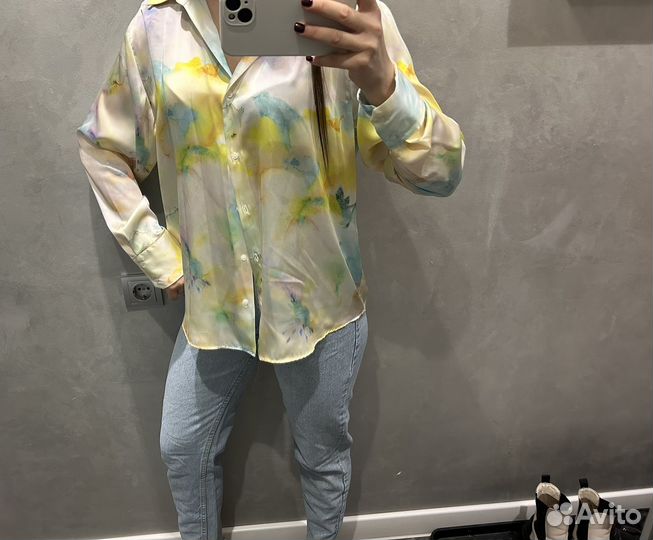 Блузка рубашка zara