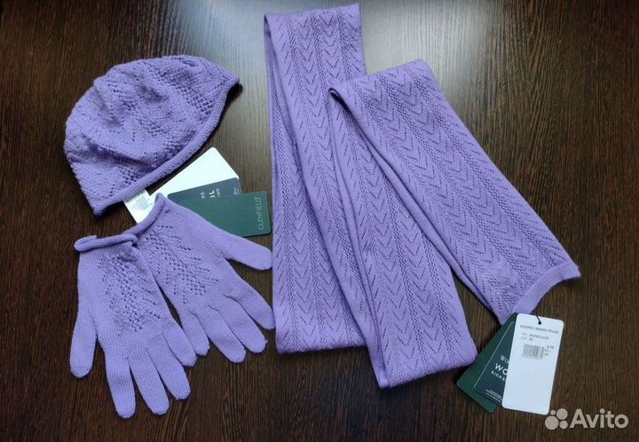 Комплект для девочки (шарфик, шапочка, перчатки)