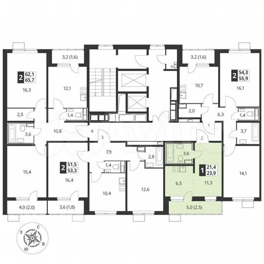 Квартира-студия, 24,4 м², 21/25 эт.