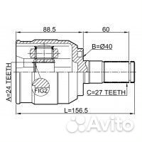ШРУС внутренний правый 24X40X27 hyundai IX35/tucso