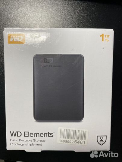 Внешний жесткий диск HDD WD Elements Portable 1 тб