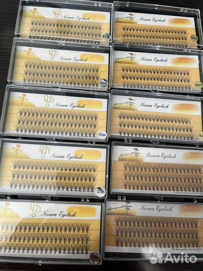 Накладные ресницы пучки. Nesura 12/10 мм