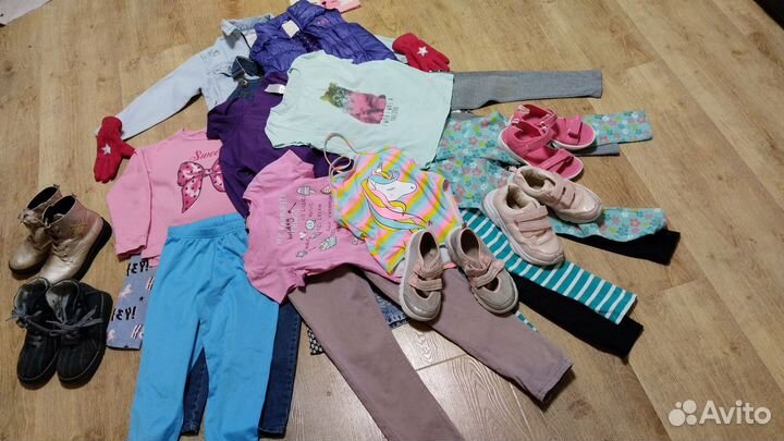Пакет вещей на девочку 116-122-128 + обувь 31 р