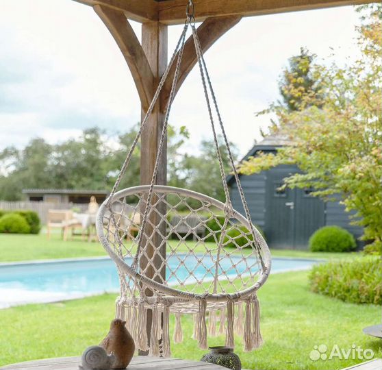 Гамак-кресло с бахромой